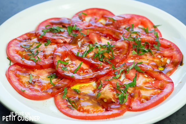 Carpaccio de tomates (basilic)