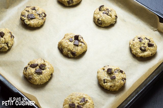 Cookies aux pépites de chocolat et flocons d’avoine (plaque)