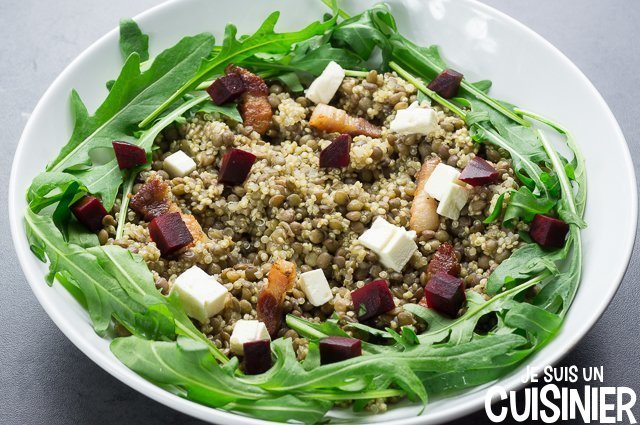 Salade de quinoa et lentilles (betterave)