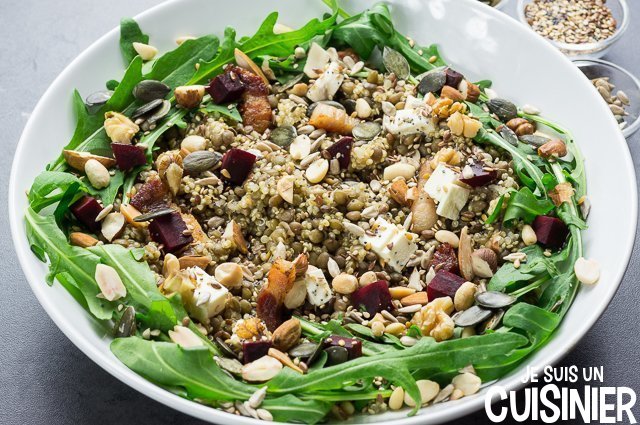 Salade de quinoa et lentilles (graines)