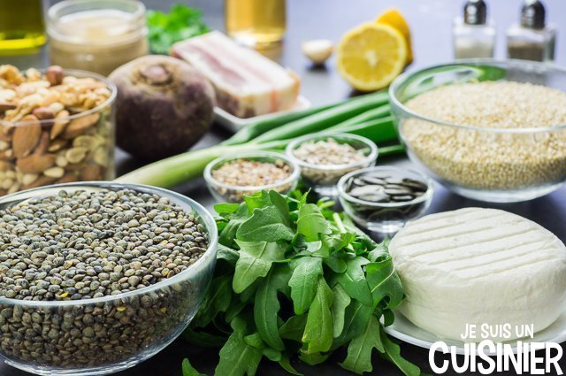 Salade de quinoa et lentilles (ingrédients)