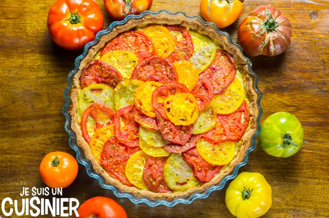 Tarte aux tomates anciennes multicolores (recette)