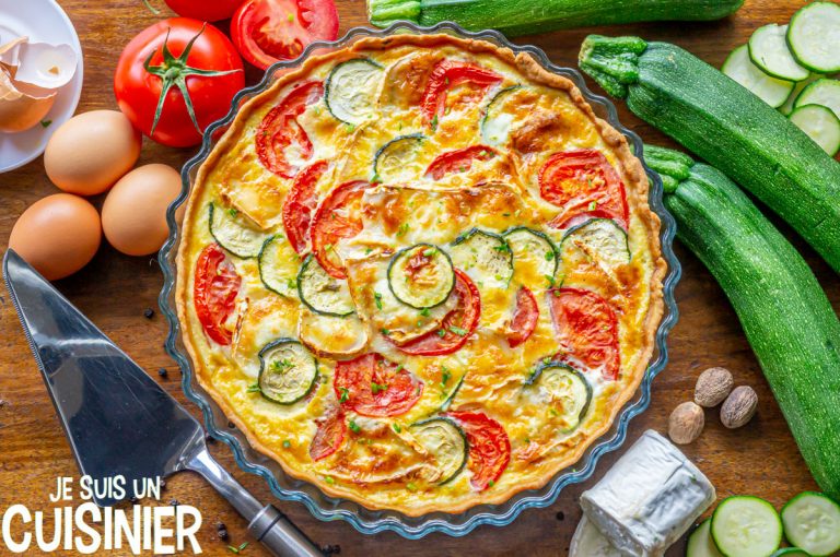 Recette de quiche aux courgettes tomates et fromage de chèvre