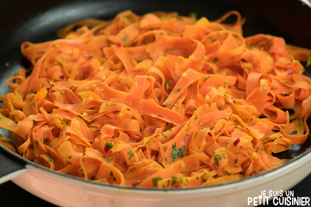 Tagliatelle De Carotte à La Poêle