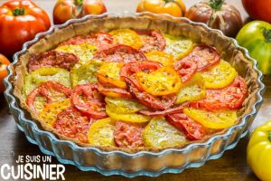 Tarte aux tomates anciennes multicolores