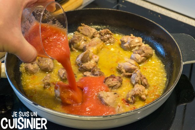 Paella au canard (coulis de tomates)