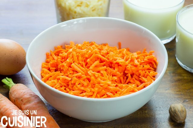 quiche aux fanes de carotte (raper la carotte)