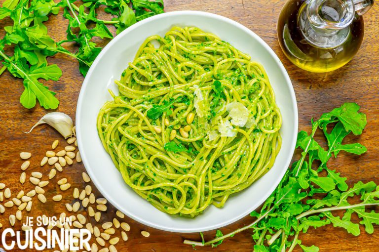 Recette De Spaghettis Au Pesto De Roquette